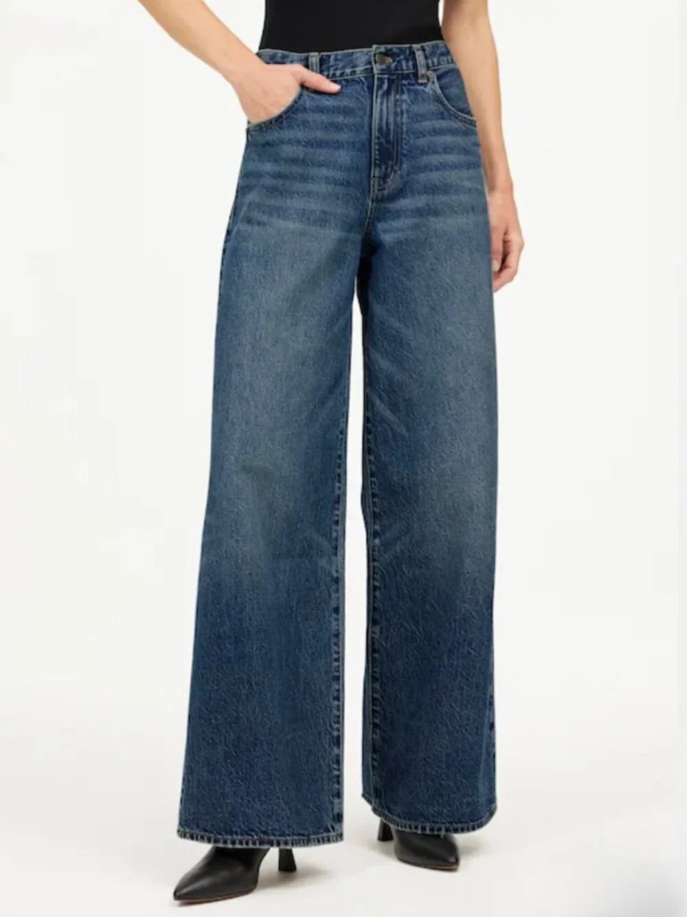 Madewell Superwide Leg Jeans Sz 24, High Rise Minimalist Grunge - Picture 1 of 12